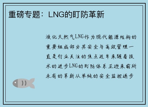重磅专题：LNG的盯防革新